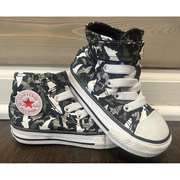 Converse Other - Size 5 Converse All Star Taylor Infant High Top Sneakers Shoes Sharks Black